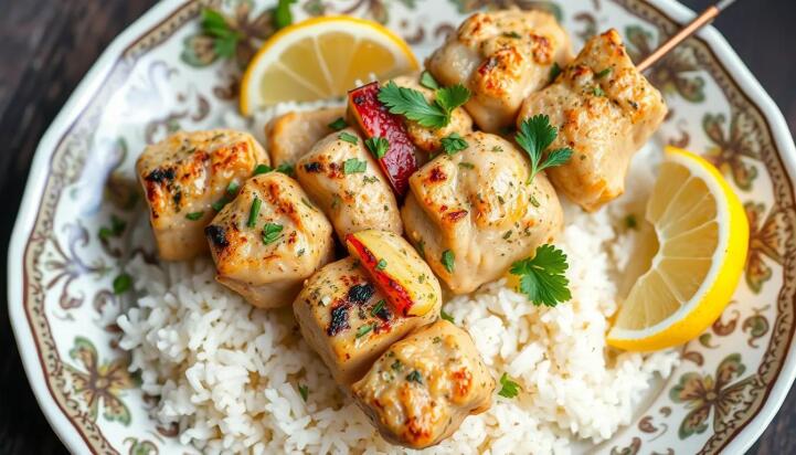 طرز تهیه جوجه کباب با طعم سیر و سبزیجات به سبک دنگ فرش مارکت